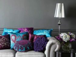 Purple Grey And Turquoise Living Room