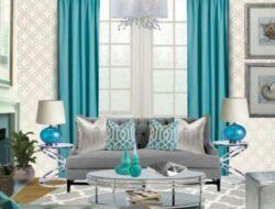 Living Room With Turquoise Accents