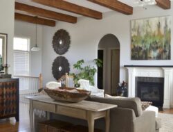 Exposed Wood Beam Living Room