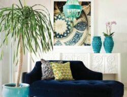Royal Blue And Teal Living Room