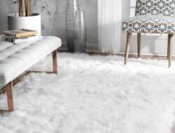 White Fur Area Rug Living Room
