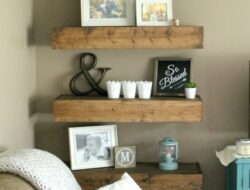 Rustic Wood Shelves For Living Room