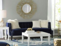 Gold And Navy Blue Living Room