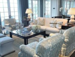 Baby Blue And Black Living Room