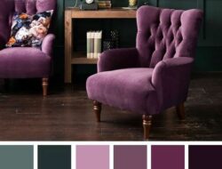Dark Green And Purple Living Room