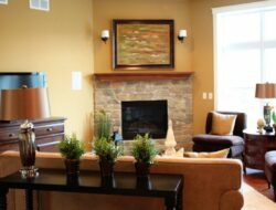 Living Room Decor With Corner Fireplace