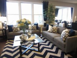 Navy Blue Gray And White Living Room Ideas