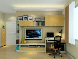 Living Room Design With Computer Desk