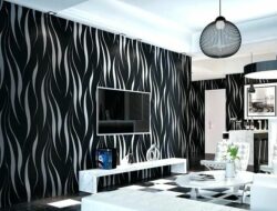 Black And Silver Living Room Wallpaper