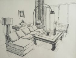Living Room Furniture Drawing