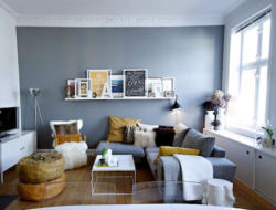 Slate Blue And Grey Living Room