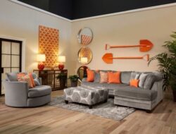Gray And Orange Living Room Decor