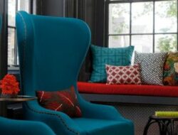Teal Red And Grey Living Room