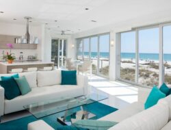 Teal And White Living Room Decor