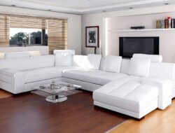White Leather Living Room Suite