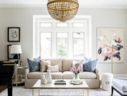 Blush And Navy Living Room