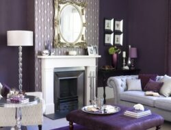 Dark Grey And Purple Living Room