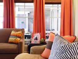 Orange And Brown Living Room Curtains