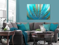 Aqua Brown And Teal Living Room