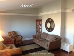 Living Room Crown Molding Before And After
