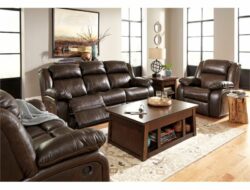 Brown Leather 3 Piece Living Room Set