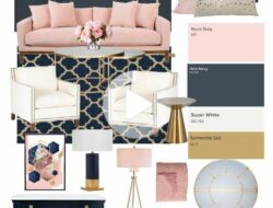 Navy And Pink Living Room Accessories