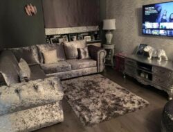 Grey Crushed Velvet Living Room