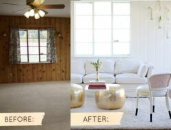 Wood Paneling Makeover In Living Room