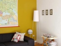 Mustard Accent Wall Living Room